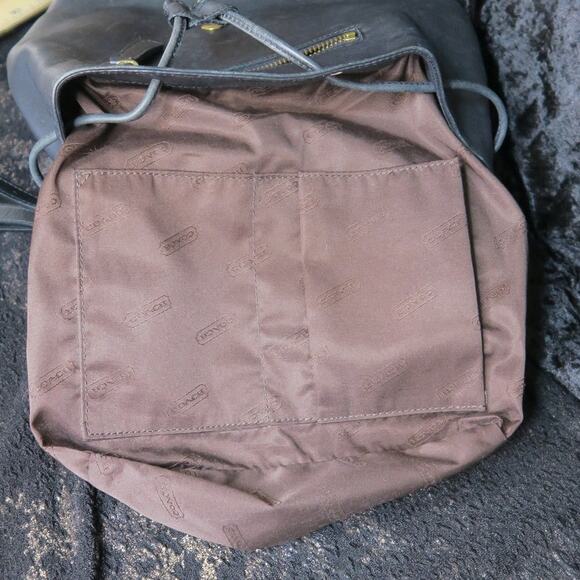 Coach Black Vintage Y2K Drawstring Leather C3W-9858 Daypack Legacy Top Handle - Picture 10 of 16